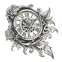 broken clock showing 11:09 tattoo design idea