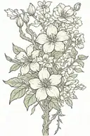 Taurus flower stemming from Sagittarius flower tattoo design idea