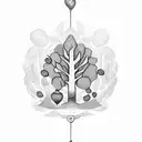 A coffee bean sprouting into a musical tree tattoo design idea