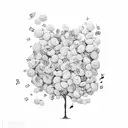 A coffee bean sprouting into a musical tree tattoo design idea