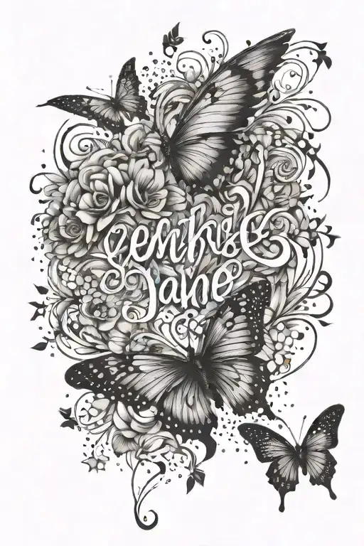 heartbeat showing the date she was born June 5 1965 and the date she passed September 23 2023 with butterflies flying tattoo design idea