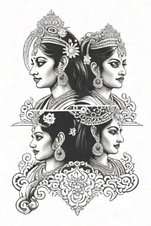 vaishnodevi and laxmi mata tattoo design idea
