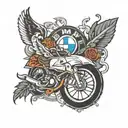 bmw logo incorporating elements tattoo design idea