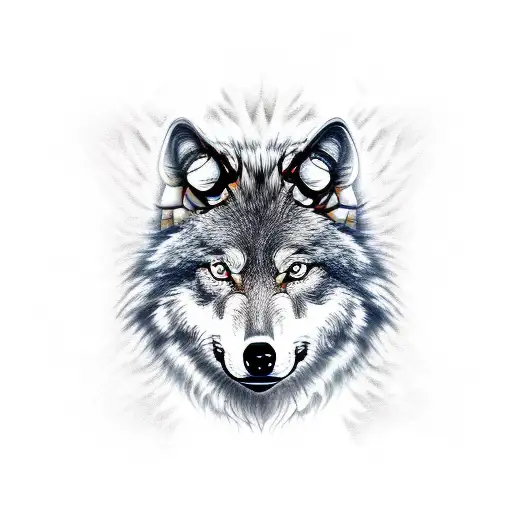Mechanical wolf tattoo design idea