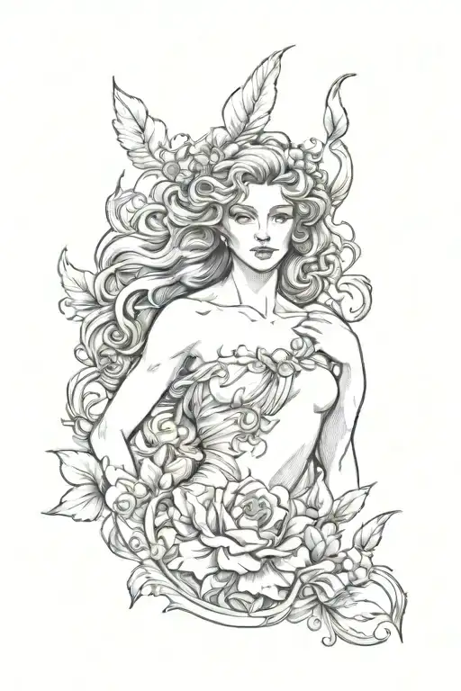 full body Aphrodite realistic nude girl shoulder tattoo  tattoo design idea