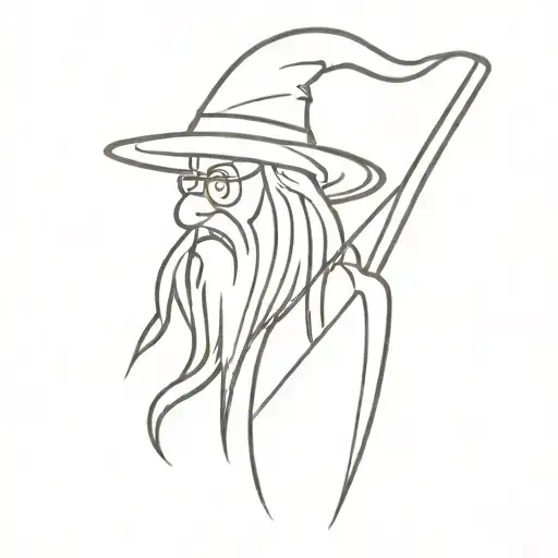 wizard with hat tattoo design idea