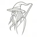 wizard with hat tattoo design idea