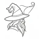 wizard with hat tattoo design idea