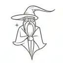 wizard with hat tattoo design idea