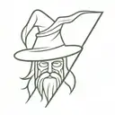 wizard with hat tattoo design idea