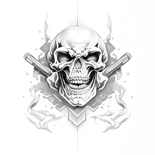 muscle skeletor tattoo design idea