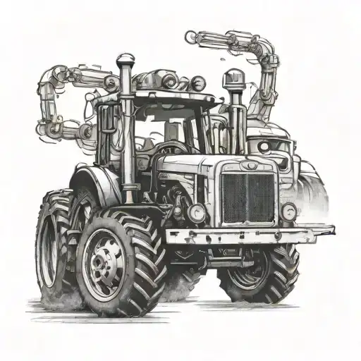 farming and trucking tattoo design idea