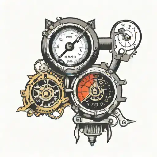Colored speedometer tattoo design idea