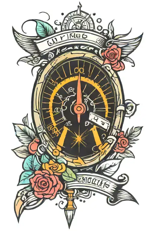 Neon Color Speedometer tattoo design idea