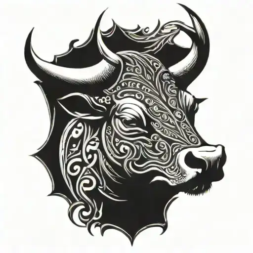 spanish bull head tattoo design idea