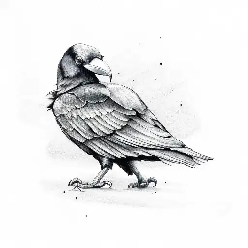 Raven tattoo design idea