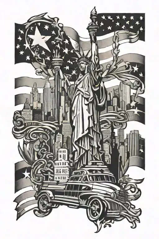 patriotic new york inspired tattoo tattoo design idea