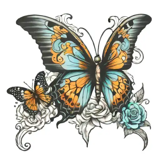 travel and butterfly effect   tattoo design idea