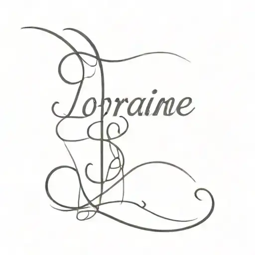 Lorraine name written tattoo design idea