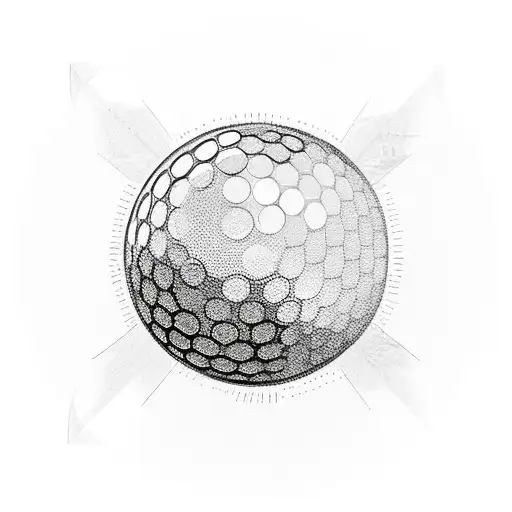 golf ball with pool 8 ball in center tattoo design idea