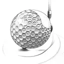 golf ball with pool 8 ball in center tattoo design idea