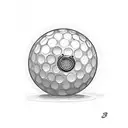 golf ball with pool 8 ball in center tattoo design idea