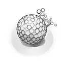 golf ball with pool 8 ball in center tattoo design idea