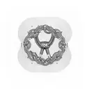 A detailed illustration of a bike chain morphing into a money sign tattoo design idea