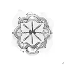 A detailed illustration of a bike chain morphing into a money sign tattoo design idea