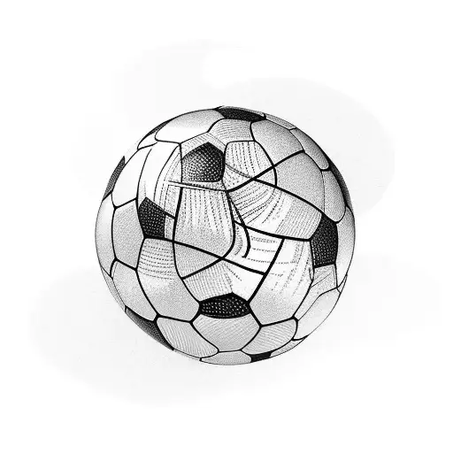 A soccer ball morphing into a peacock feather tattoo design idea