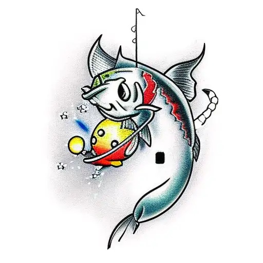 sparkplug, fishing, wii bowling in loving memory tattoo  tattoo design idea