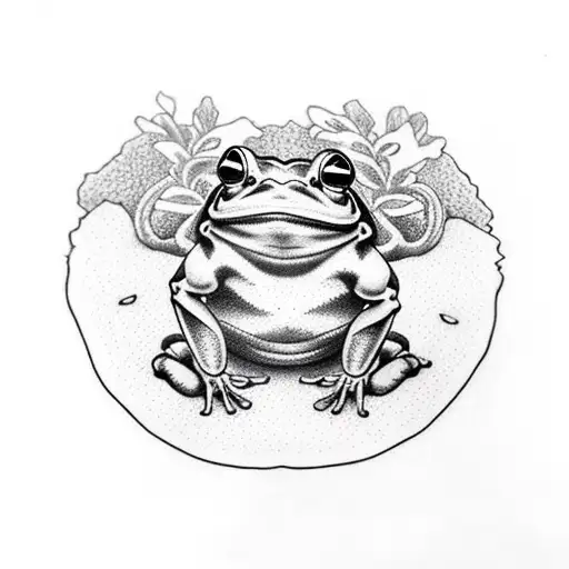 samurai frog  tattoo design idea