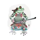 samurai frog  tattoo design idea