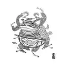 samurai frog  tattoo design idea