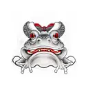 samurai frog  tattoo design idea