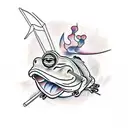 samurai frog  tattoo design idea