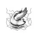 duck feet prints tattoo design idea