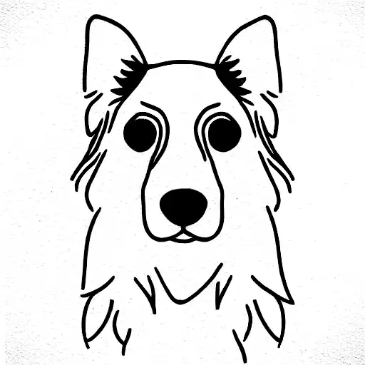 sheltie with a brown eye and blue eye  tattoo design idea