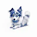 blue Merle sheltie with a brown eye and blue eye  tattoo design idea