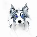 blue Merle sheltie with a brown eye and blue eye  tattoo design idea