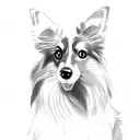 sheltie with a brown eye and blue eye  tattoo design idea
