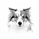 sheltie with a brown eye and blue eye  tattoo design idea