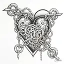 heart and chains breaking tattoo design idea