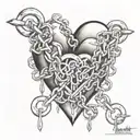heart and chains breaking tattoo design idea