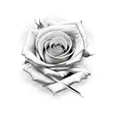 roses with sword  tattoo design idea