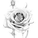 roses with sword  tattoo design idea
