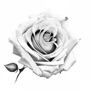roses with sword  tattoo design idea
