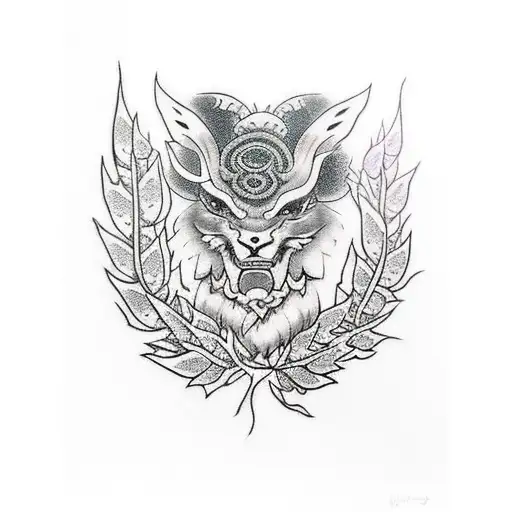 Druid with Leaves tattoo design idea