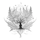Druid with Leaves tattoo design idea