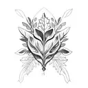 Druid with Leaves tattoo design idea